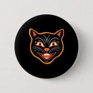 Halloween Vintage Black Cat  2 Inch Round Button
