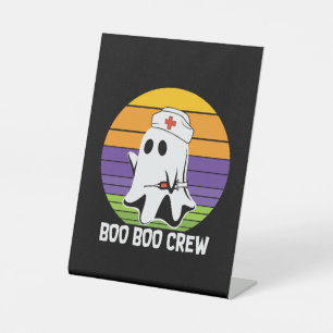Halloween Vintage Boo Boo Crew Birthday Pedestal Sign