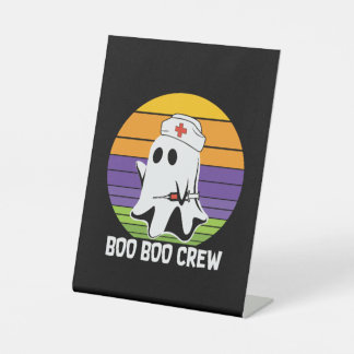 Halloween Vintage Boo Boo Crew Birthday Pedestal Sign