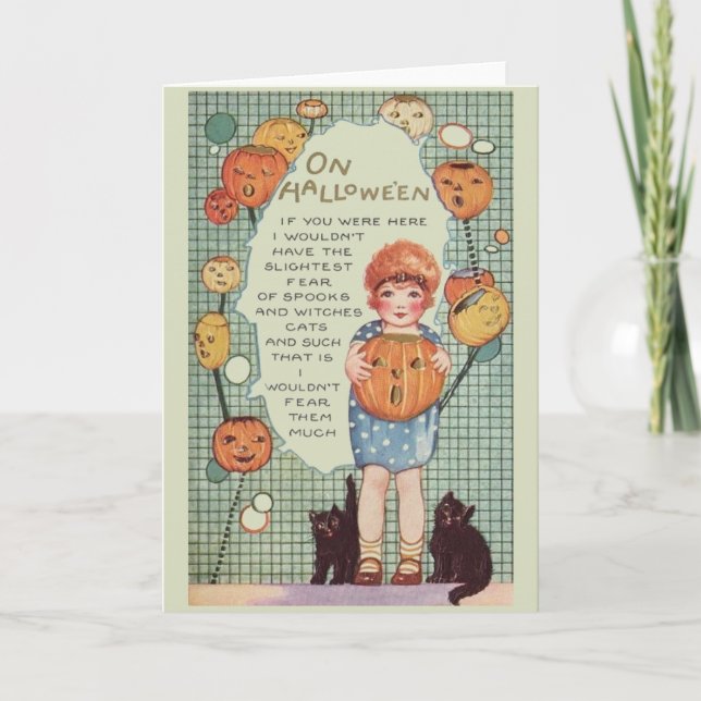 Halloween vintage craint la carte de voeux (Devant)