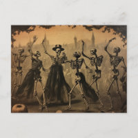Halloween Vintage Dancing Skeletons
