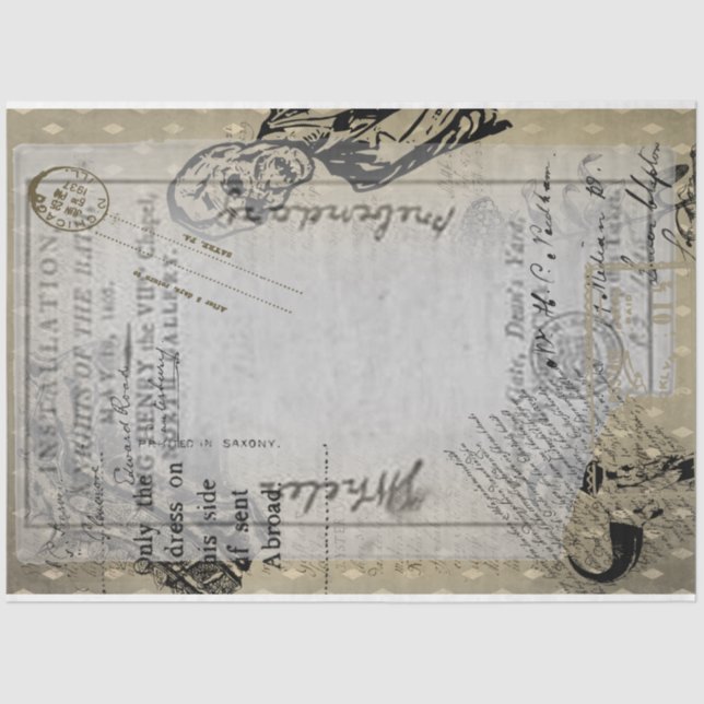 Halloween Vintage Ephamera Zombie Scary Letter Tissue Paper (Front)