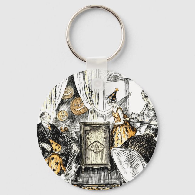Halloween Vintage Flappers Keychain (Front)