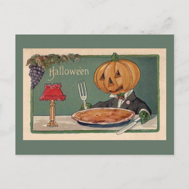 Halloween Vintage Funny Jol Man Illustration Postcard (Front)