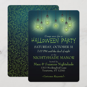 Halloween Vintage Glowing Lights Invitation