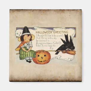 HALLOWEEN VINTAGE GREETING MAGNET