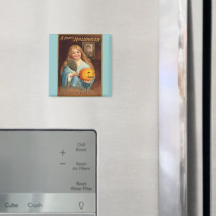 Halloween Vintage Lady With Mirror Magnet