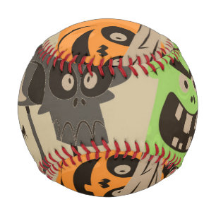 Halloween Vintage Pattern Baseball