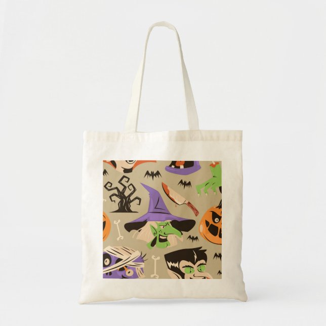 Halloween vintage pattern tote bag (Front)