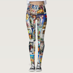 Halloween Vintage Postcard Leggings