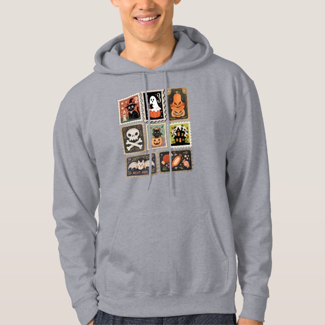 Halloween Vintage Stamp, Retro Halloween  Hoodie (Front)