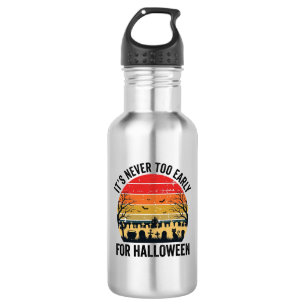 Halloween Vintage Sunset Graveyard Cat Vector Desi 532 Ml Water Bottle