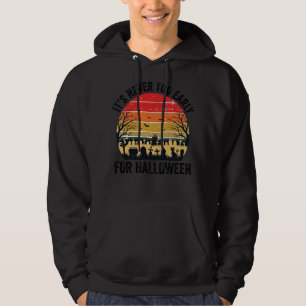 Halloween Vintage Sunset Graveyard Cat Vector Desi Hoodie