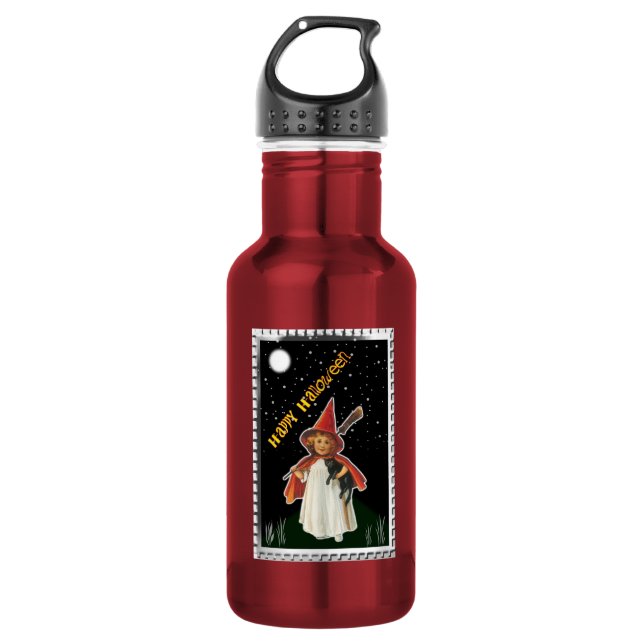 HALLOWEEN Vintage Witch  532 Ml Water Bottle (Front)