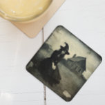 Halloween Vintage Witch  Square Paper Coaster<br><div class="desc">This design may be personalized by choosing the Edit Design option. You may also transfer onto other items. Contact me at colorflowcreations@gmail.com or use the chat option at the top of the page if you wish to have this design on another product or need assistance with this design. See more...</div>