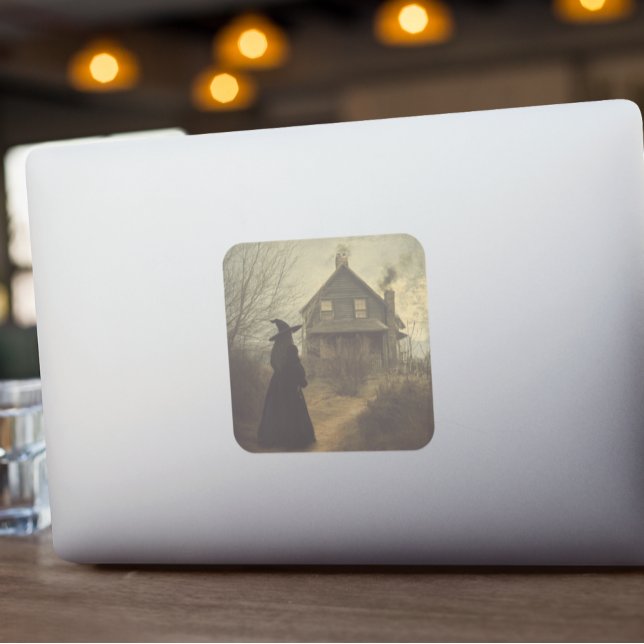Halloween Vintage Witch  Square Sticker (Creator Uploaded)