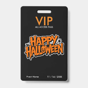 Halloween VIP Pass – All Access Party Pass Badge