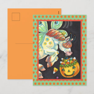 HALLOWEEN VOL HORSE CANDY CORN VACANCES CARTE POST