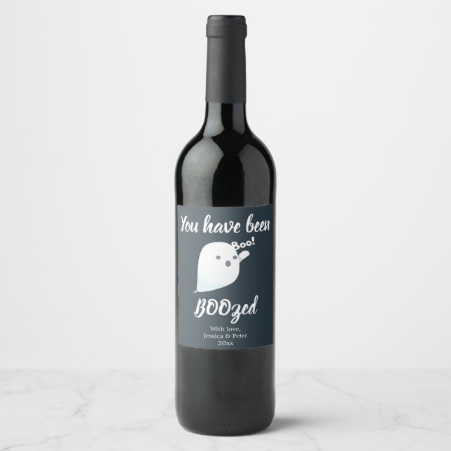 Halloween vous avez été boosté étiquette de vin (Devant)