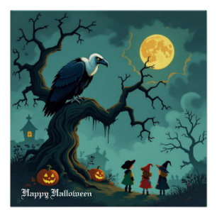 Halloween Vulture Poster