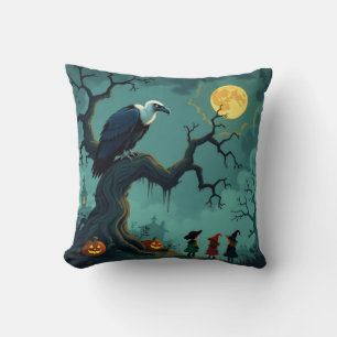Halloween Vulture  Throw Pillow