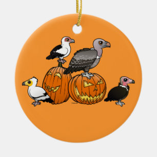 Halloween Vultures Ceramic Ornament