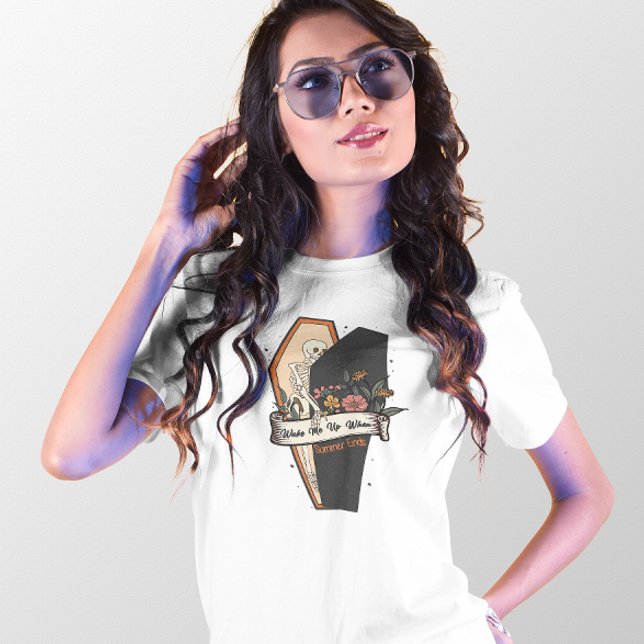 HALLOWEEN WAKE ME UP WHEN SUMMER ENDS SKELETON  T-Shirt (Creator Uploaded)