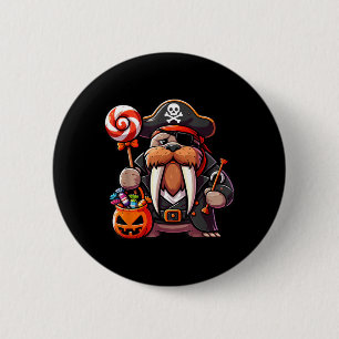 Halloween Walrus Pirate Eye Patch Candy Bag 2 Inch Round Button