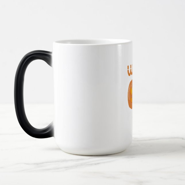 Halloween Wanna Play With My Pumpkins Magic Mug (Left)