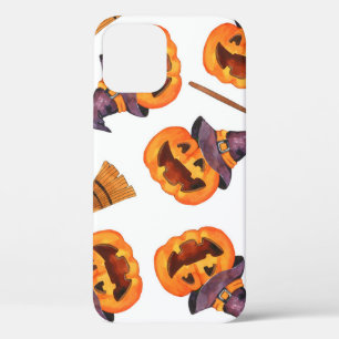 Halloween Watercolor, Autumn Seamless Pattern. iPhone 12 Case