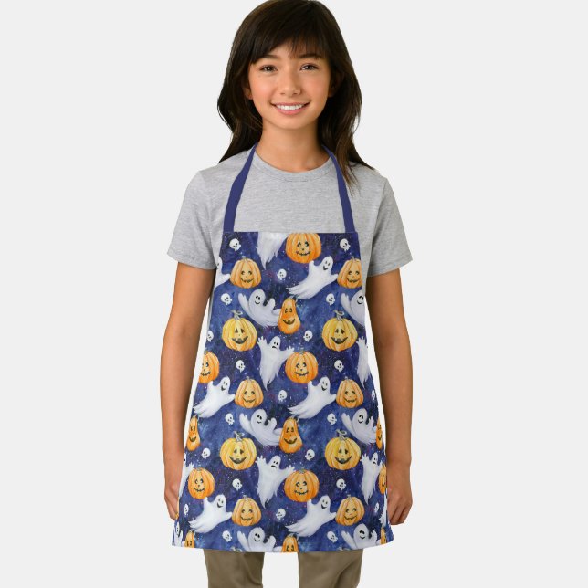 Halloween Watercolor Pattern Apron (Insitu)