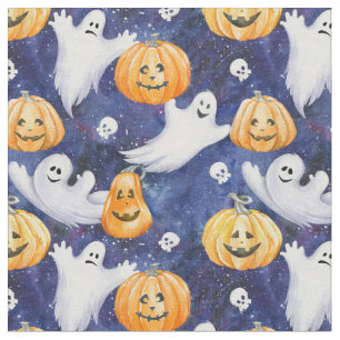 Halloween Watercolor Pattern Fabric