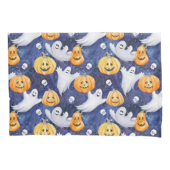 Halloween Watercolor Pattern Pillowcase (Front)