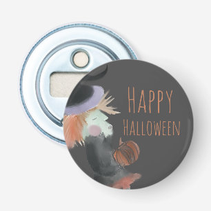 Halloween Watercolor Witch Pumpkin    Bottle Opener
