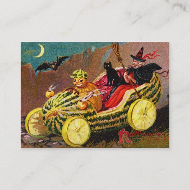 Halloween Watermelon Coach Business Card (Front)
