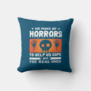 Halloween We Make Up Horrors Throw Pillow