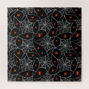 Halloween web and spiders background. jigsaw puzzle