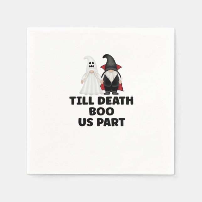 Halloween Wedding Anniversary - Till Death Boo Us  Napkin (Front)