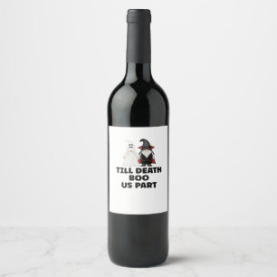 Halloween Wedding Anniversary - Till Death Boo Us  Wine Label