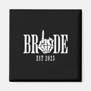 Halloween Wedding Bride Groom Skeleton Chelorette Magnet
