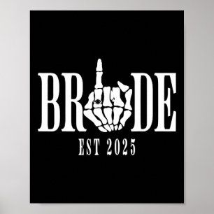 Halloween Wedding Bride Groom Skeleton Chelorette Poster