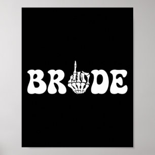 Halloween Wedding Bride Groom Skeleton Couple Matc Poster