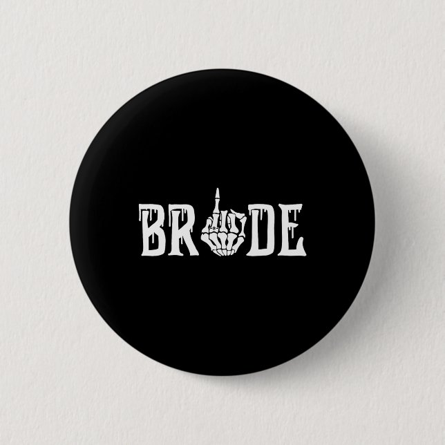 Halloween Wedding Bride Groom Skeleton Till Death  2 Inch Round Button (Front)
