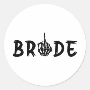 Halloween Wedding Bride Groom Skeleton Till Death  Classic Round Sticker
