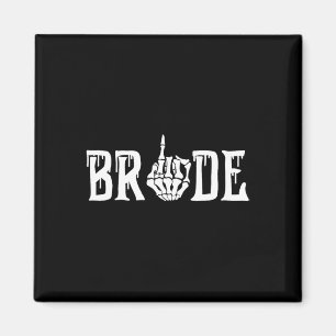 Halloween Wedding Bride Groom Skeleton Till Death Magnet
