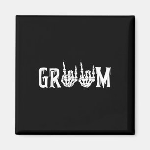 Halloween Wedding Bride Groom Skeleton Till Death Magnet