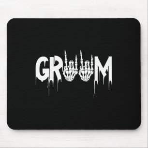 Halloween Wedding Bride Groom Skeleton Till Death Mouse Pad