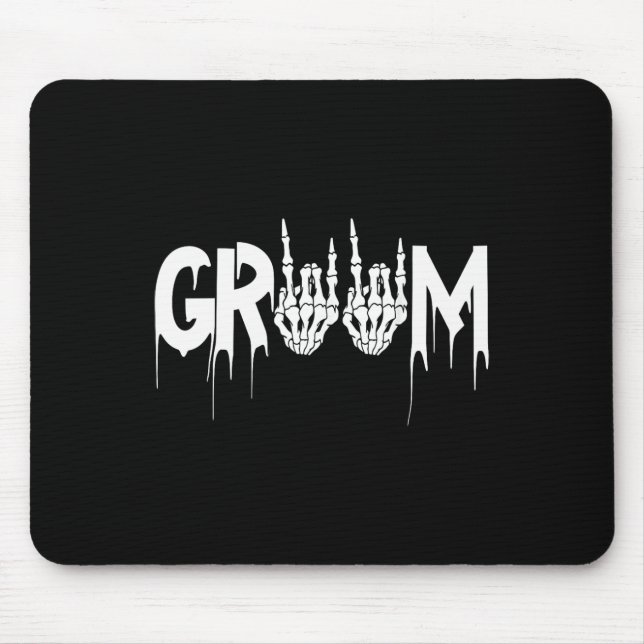 Halloween Wedding Bride Groom Skeleton Till Death  Mouse Pad (Front)