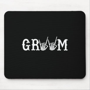 Halloween Wedding Bride Groom Skeleton Till Death  Mouse Pad