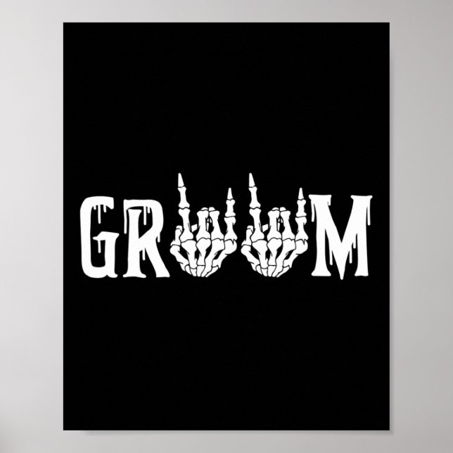 Halloween Wedding Bride Groom Skeleton Till Death  Poster (Front)